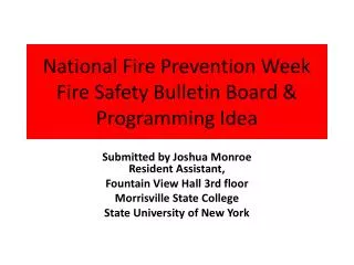 national fire prevention week fire safety bulletin board programming idea