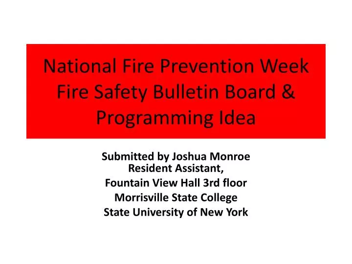 national fire prevention week fire safety bulletin board programming idea