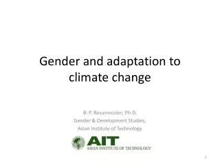 gender and adaptation to climate change