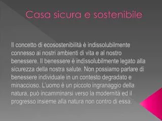 casa sicura e sostenibile