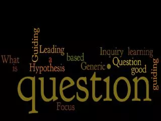 Adapted from the following: McKenzie, Jamie Learning to Question, to Wonder, to Learn