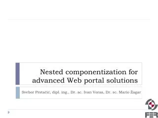 Nested componentization for advanced Web portal solutions