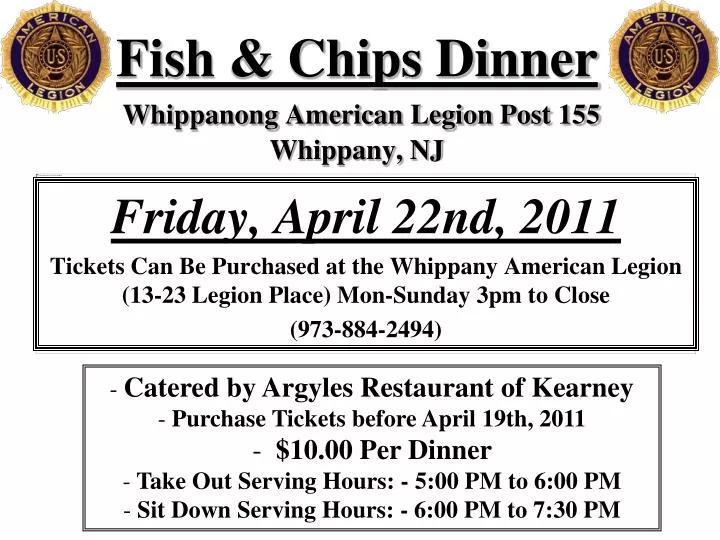 fish chips dinner whippanong american legion post 155 whippany nj