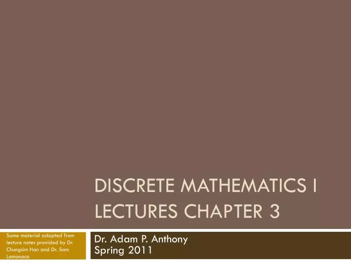 discrete mathematics i lectures chapter 3