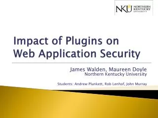 Impact of Plugins on Web Application Security