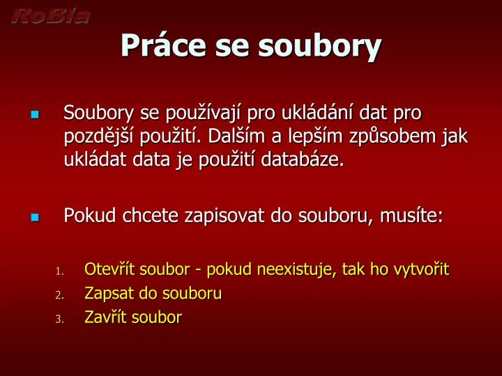 pr ce se soubory