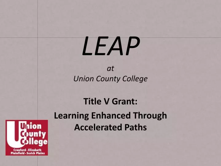 leap at union county college