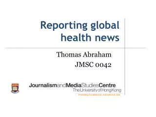 Reporting global health news
