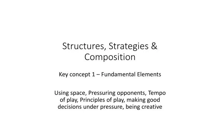 structures strategies composition