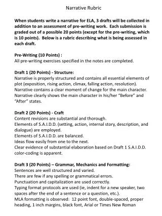 Narrative Rubric