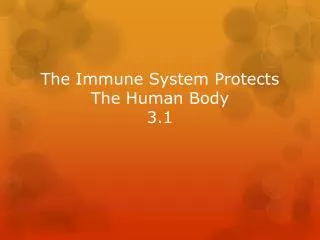 The Immune System Protects The Human Body 3.1