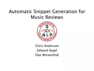 Automatic Snippet Generation for Music Reviews