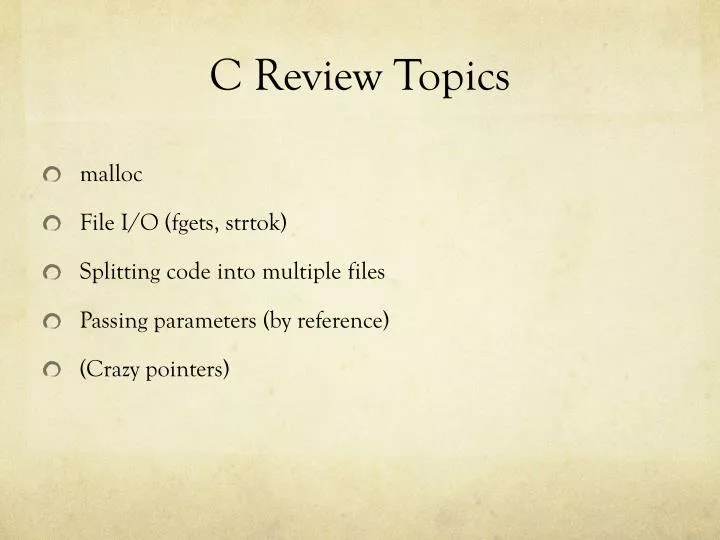c review topics