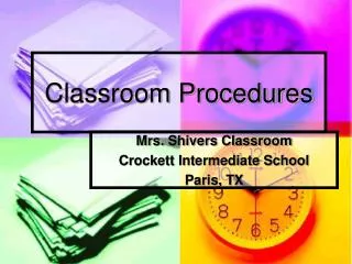 classroom procedures