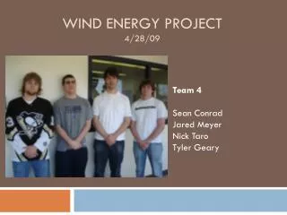 Wind Energy Project 4/28/09
