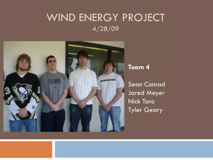 wind energy project 4 28 09