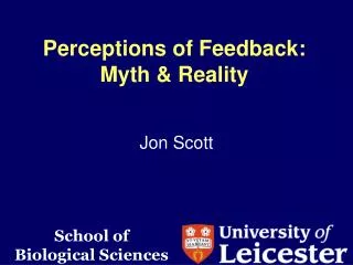 Perceptions of Feedback: Myth &amp; Reality