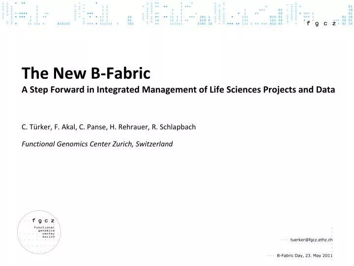 the new b fabric a step forward in integrated management of life sciences projects and data