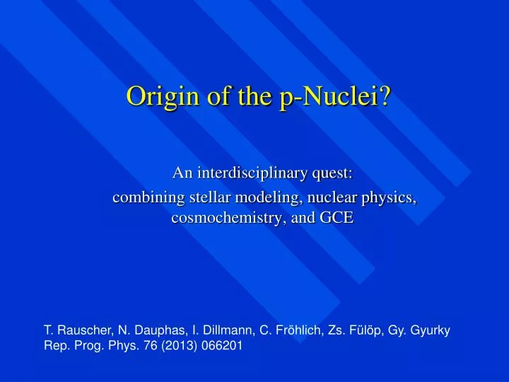 origin of the p nuclei