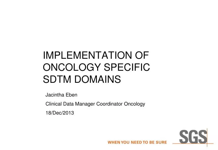 implementation of oncology specific sdtm domains