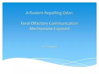 A Rodent-Repelling Odor: Feral Olfactory Communication Mechanisms Exposed