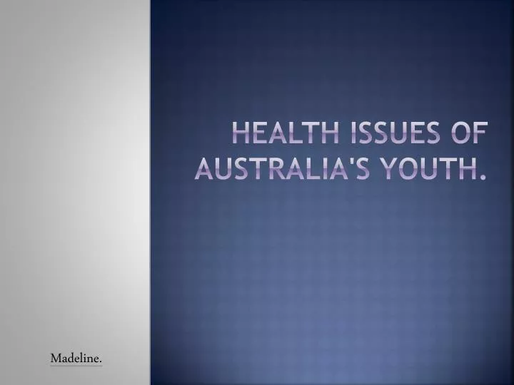 health issues of australia s youth