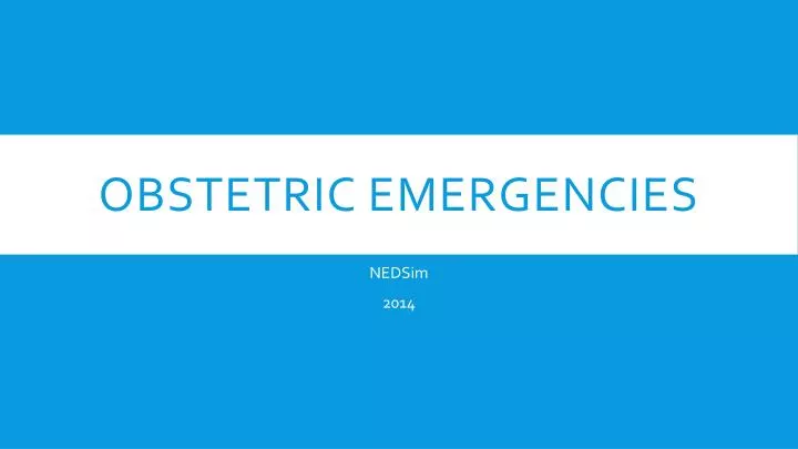 obstetric emergencies