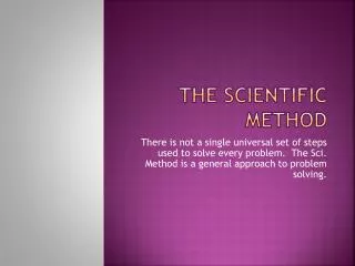 the scientific method