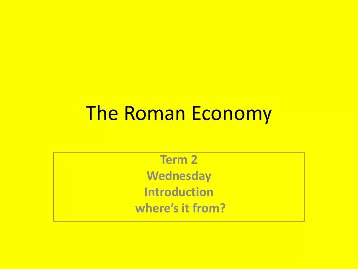 the roman economy