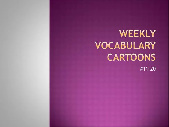 weekly vocabulary cartoons