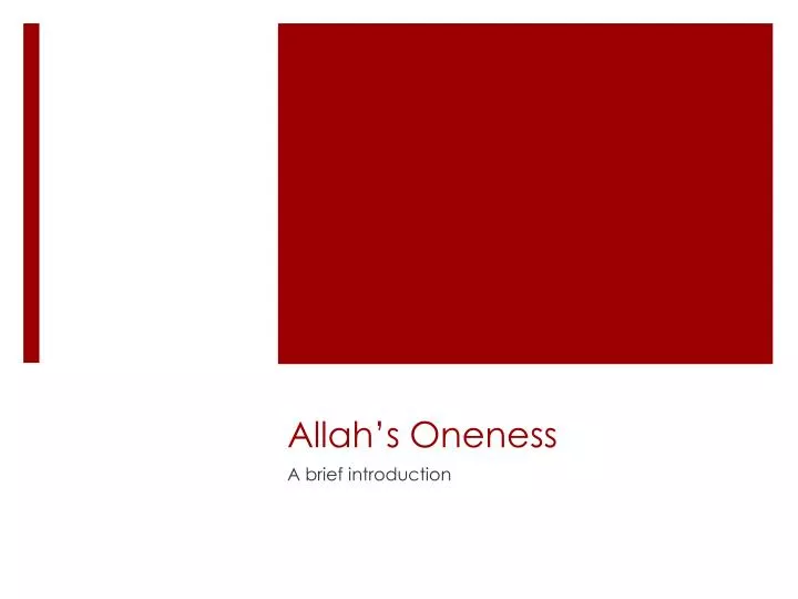 allah s oneness