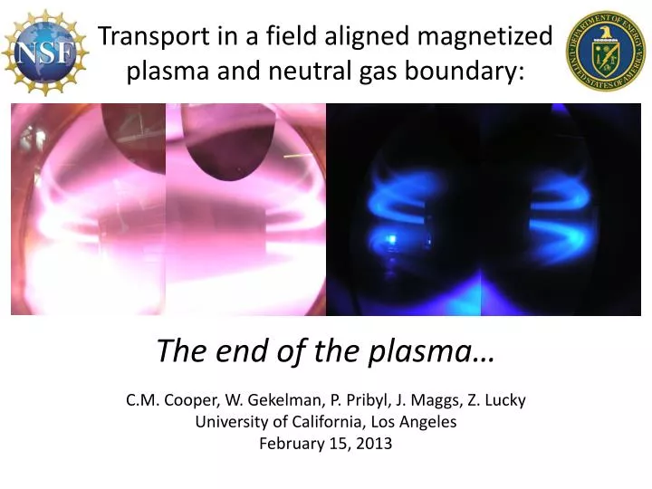 transport in a field aligned magnetized plasma and neutral gas boundary