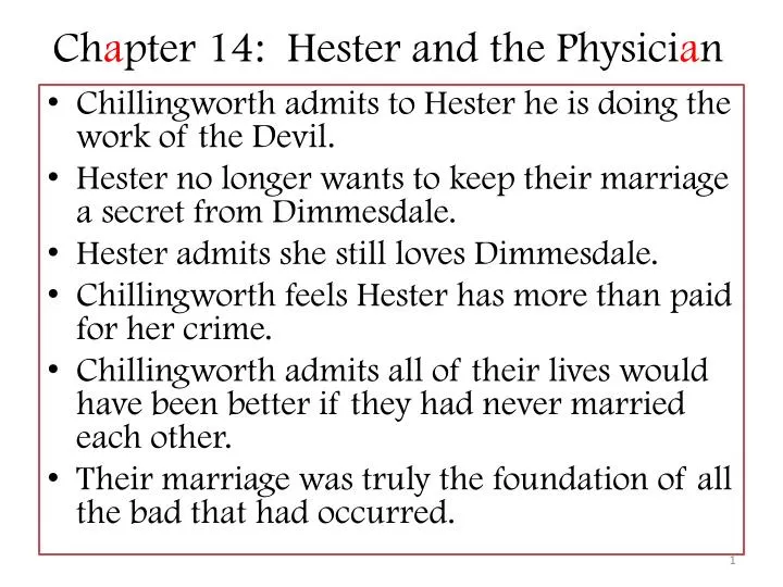 ch a pter 14 hester and the physici a n