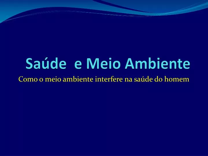 sa de e meio ambiente