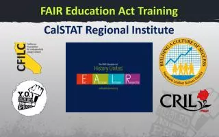 FAIR Education Act Training CalSTAT Regional Institute