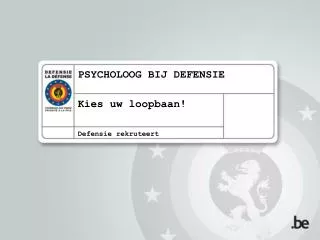 PSYCHOLOOG BIJ DEFENSIE