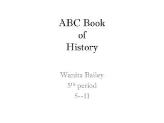 ABC Book of History