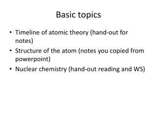Basic topics