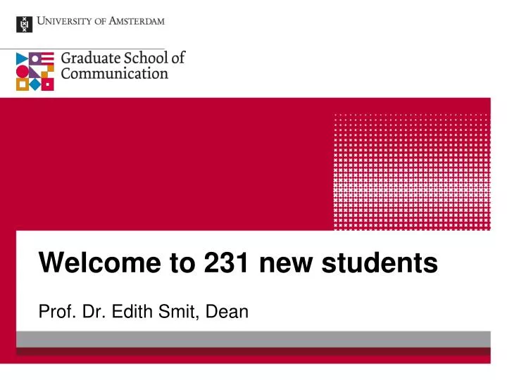 welcome to 231 new students
