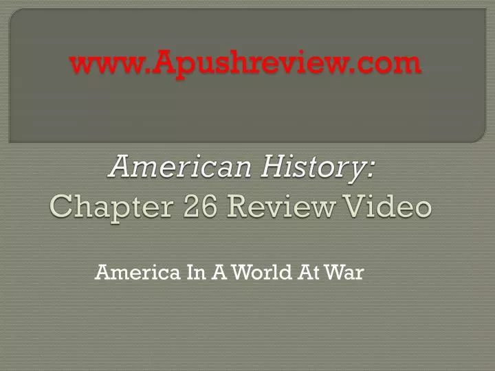 american history chapter 26 review video