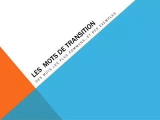 les mots de transition