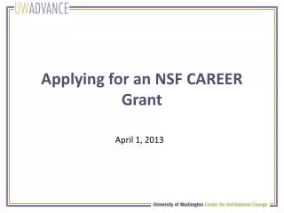 Applying for an NSF CAREER Grant