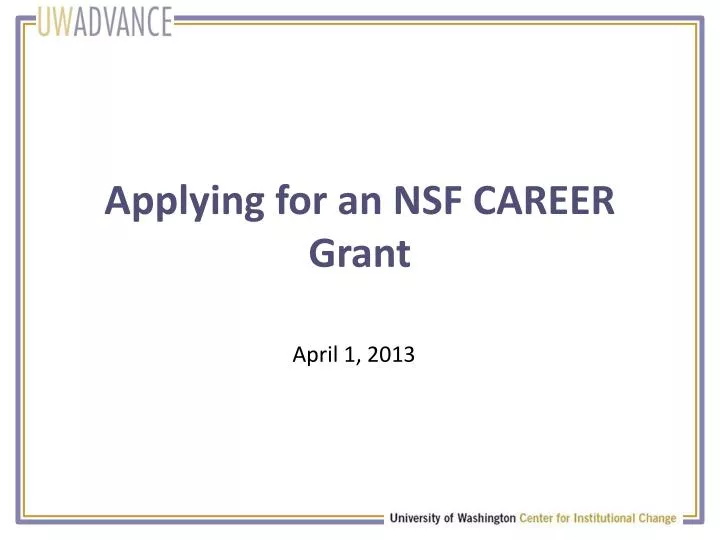 applying for an nsf career grant
