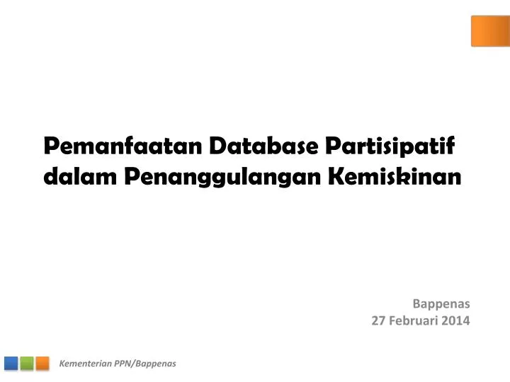 pemanfaatan database partisipatif dalam penanggulangan kemiskinan