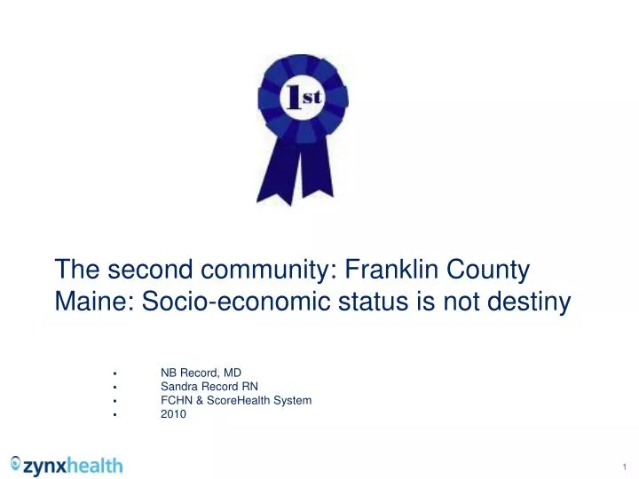 the second community franklin county maine socio economic status is not destiny