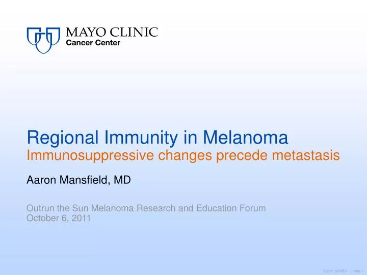 regional immunity in melanoma immunosuppressive changes precede metastasis