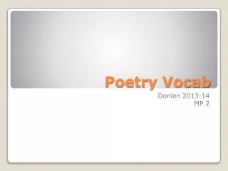 Poetry Vocab
