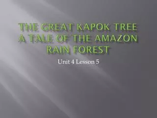 The Great Kapok Tree a tale of the amazon rain forest