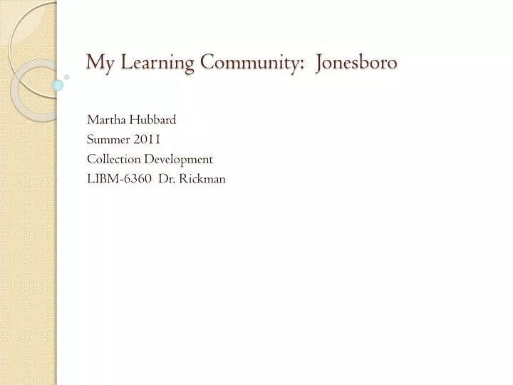 my learning community jonesboro