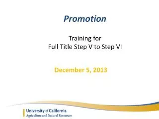 Promotion Training for Full Title Step V to Step VI